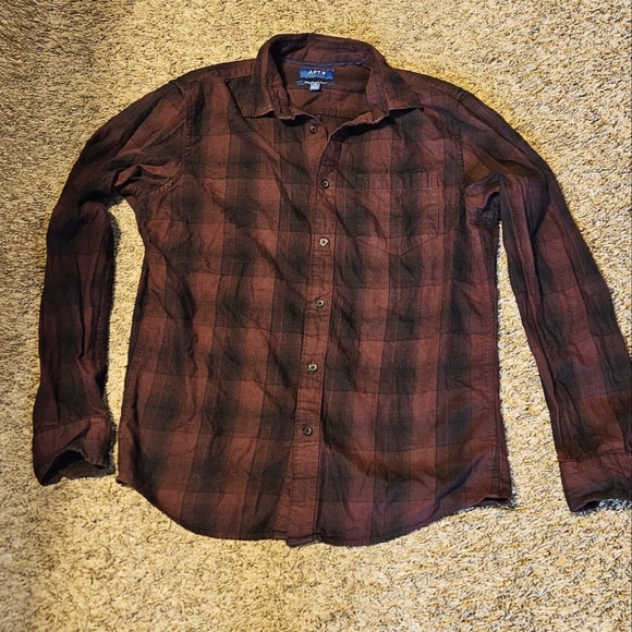 Apt. 9® Seriously Soft Slim-Fit Untucked Stretch Flannel Button-Down Size S - Picture 6 of 7